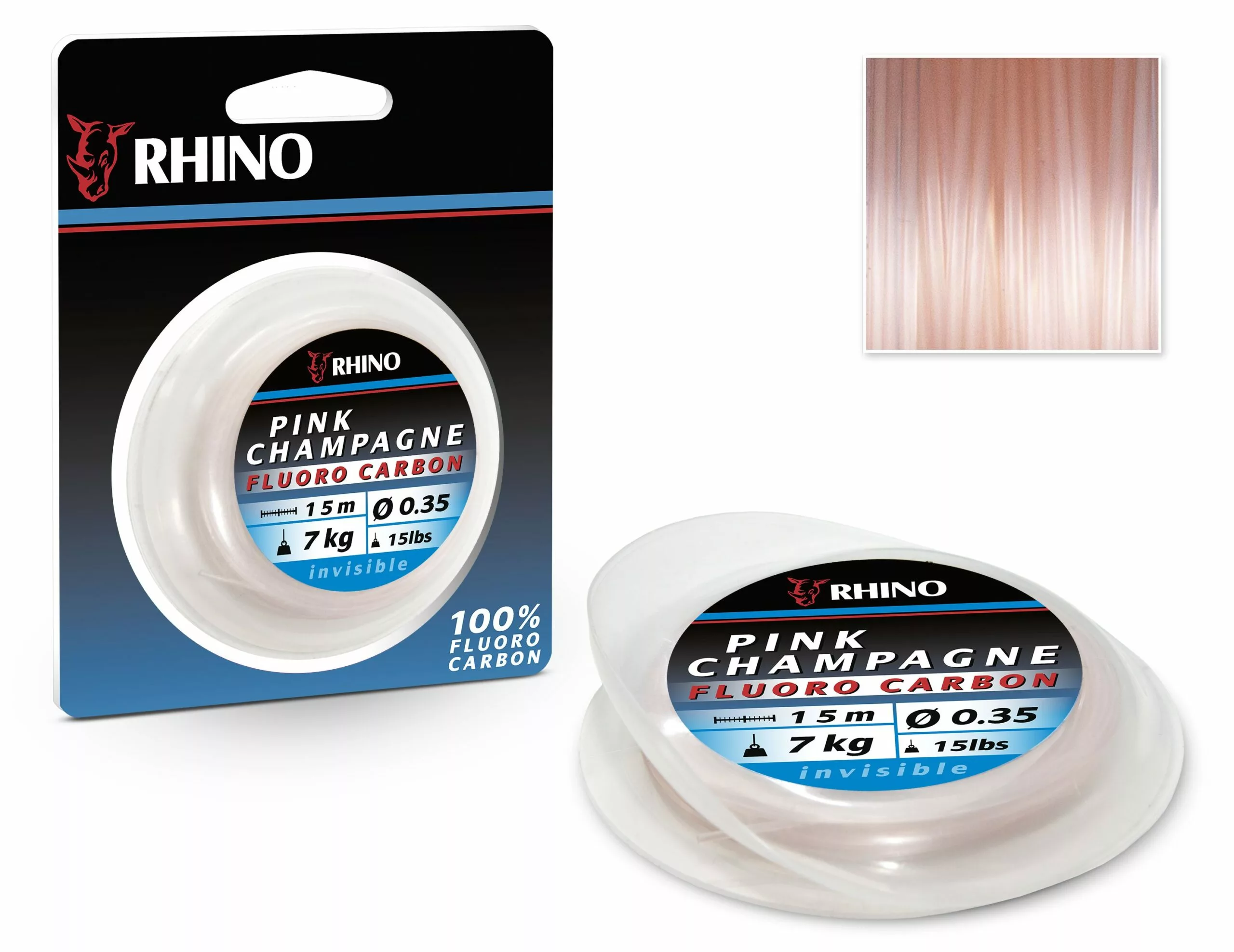 Rhino Ø 0,28mm Pink Champagne Fluoro Carbon L: 15m 5kg / 12lbs Paars 3 Rhino Ø 0,28mm Pink Champagne Fluoro Carbon L: 15m 5kg / 12lbs Paars