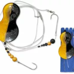 Zebco #1 Z-Sea Flatty Teaser Inline Rig L: 90cm / 25cm Ø: 0,40mm Hoofdlijn Ø: 0,70mm Zwart/goud