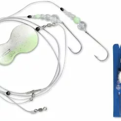 Zebco #1 Z-Sea Flatty Teaser Inline Rig L: 90cm / 25cm Ø: 0,40mm Hoofdlijn Ø: 0,70mm White/glow