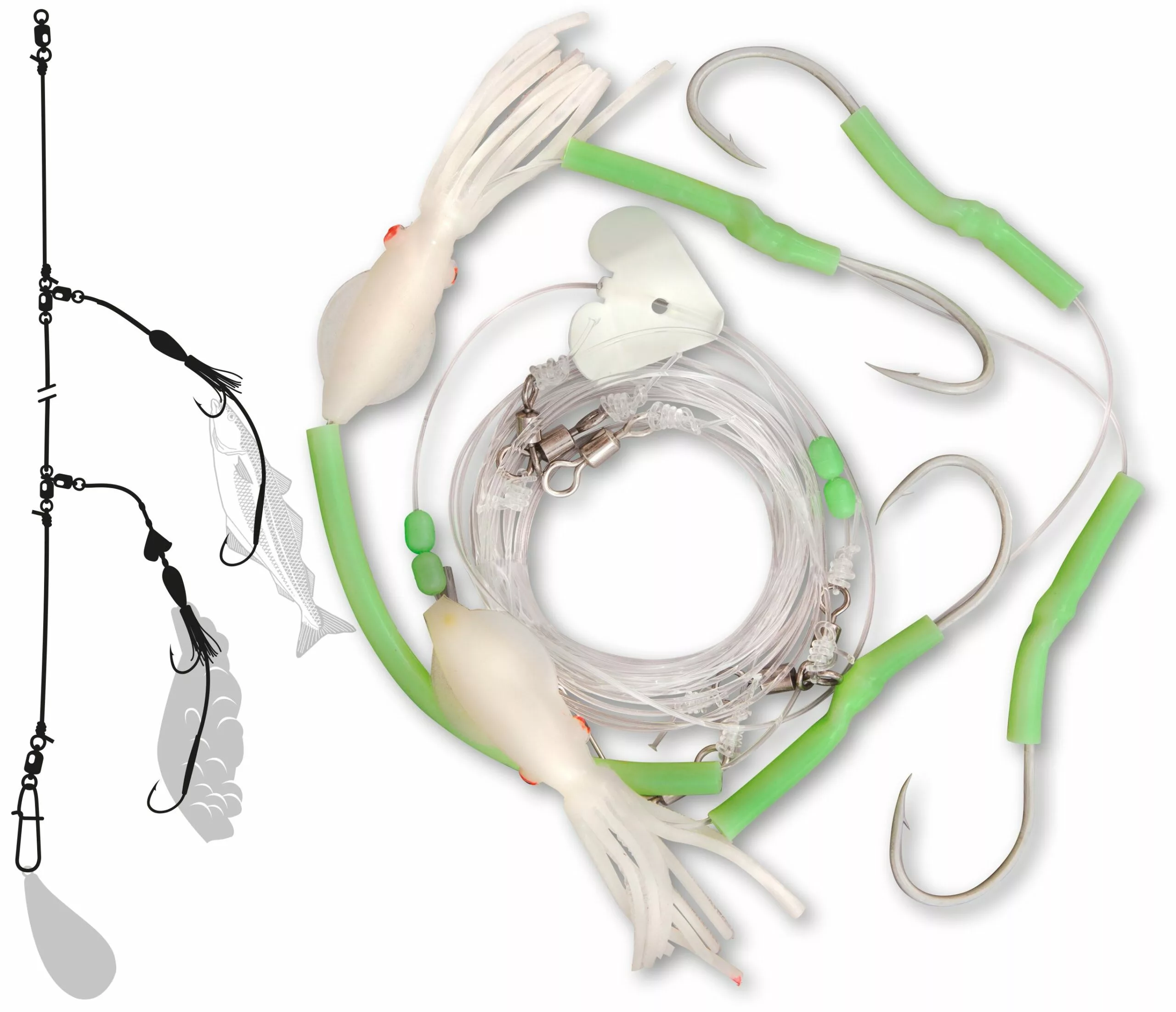 Zebco #7/0 #10/0 Z-Sea Lengmontage 65kg L: 420cm Hoofdlijn Ø: 1,20mm Zelflichtgevend 3 Zebco #7/0 #10/0 Z-Sea Lengmontage 65kg L: 420cm Hoofdlijn Ø: 1,20mm Zelflichtgevend